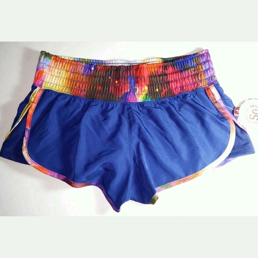 SO SPACE BLUE WEATHER DRAWSTRING RUNNING SHORTS